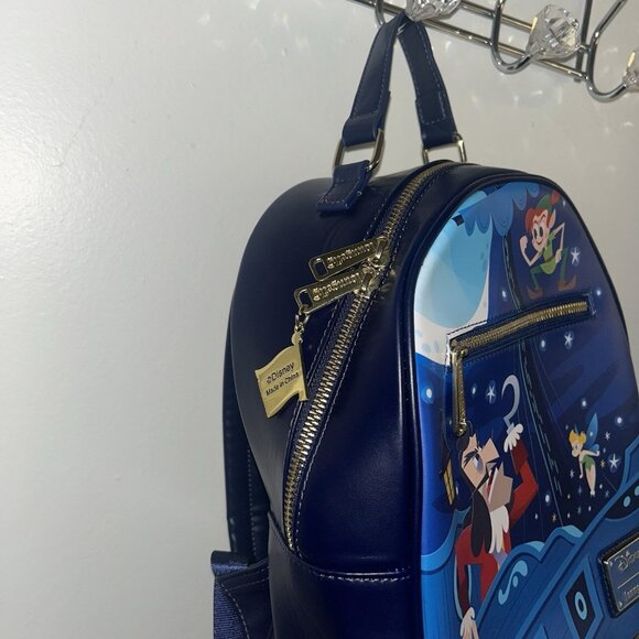 Loungefly Disney Captain Hook Peter Pan Tinkerbell Blue Mini Backpack Purse - Picture 5 of 12